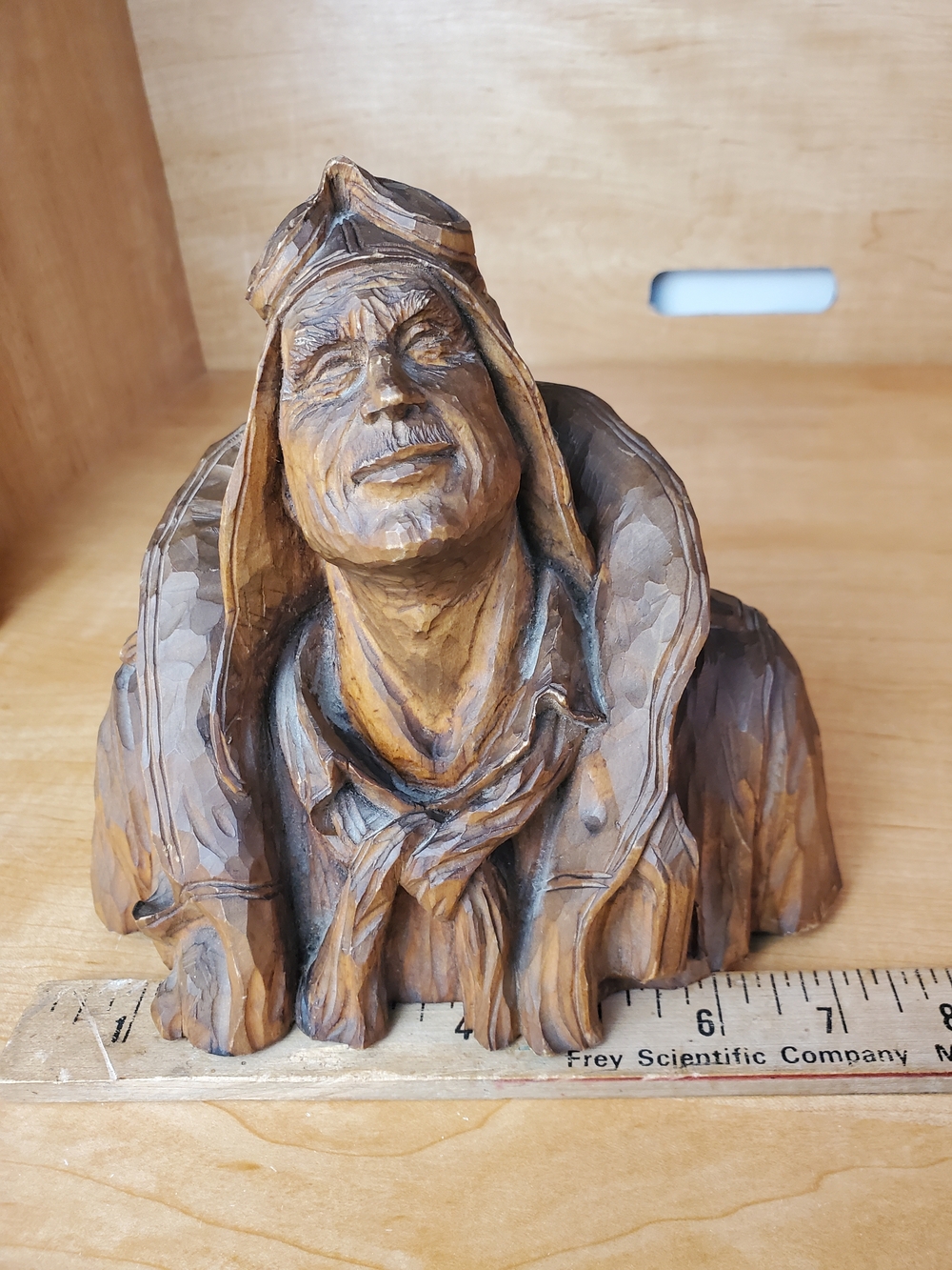 Vintage WWII Aviator Pilot Figurine Bust R. Wetherbee Carving - Picture 7 of 8